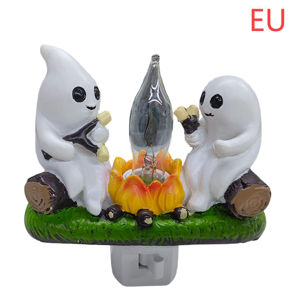 Halloween Ghost Bonfire Twinkling Night Light 3D LED Campfire Night Light Halloween Interior Decoration Room Cute Decoration