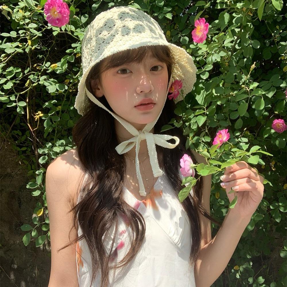 Summer Fisherman Cap Hollow Basin Cap Trendy Weaving Cap  Ladies