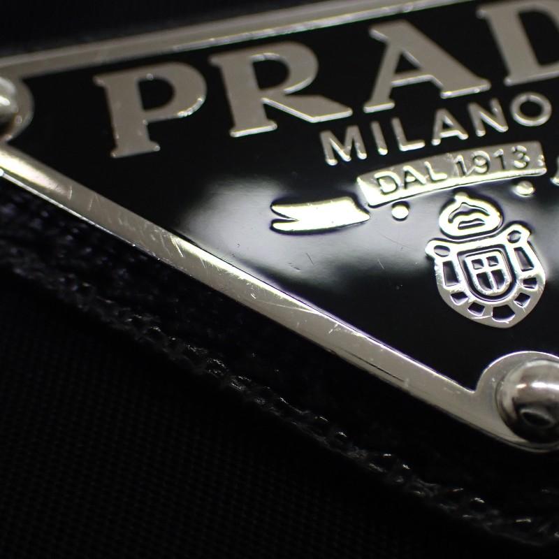 Prada 1BH046 Bolsa de Ombro preto/NERO Nylon/couro Mulheres