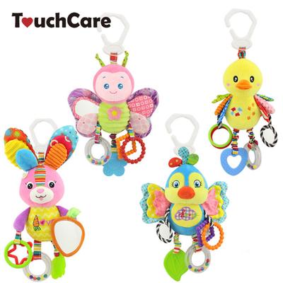 Sonajeros de animales de dibujos animados para bebés, juguetes de peluche móviles, mordedor suave, cochecito, cama de bebé, sonajero colgante