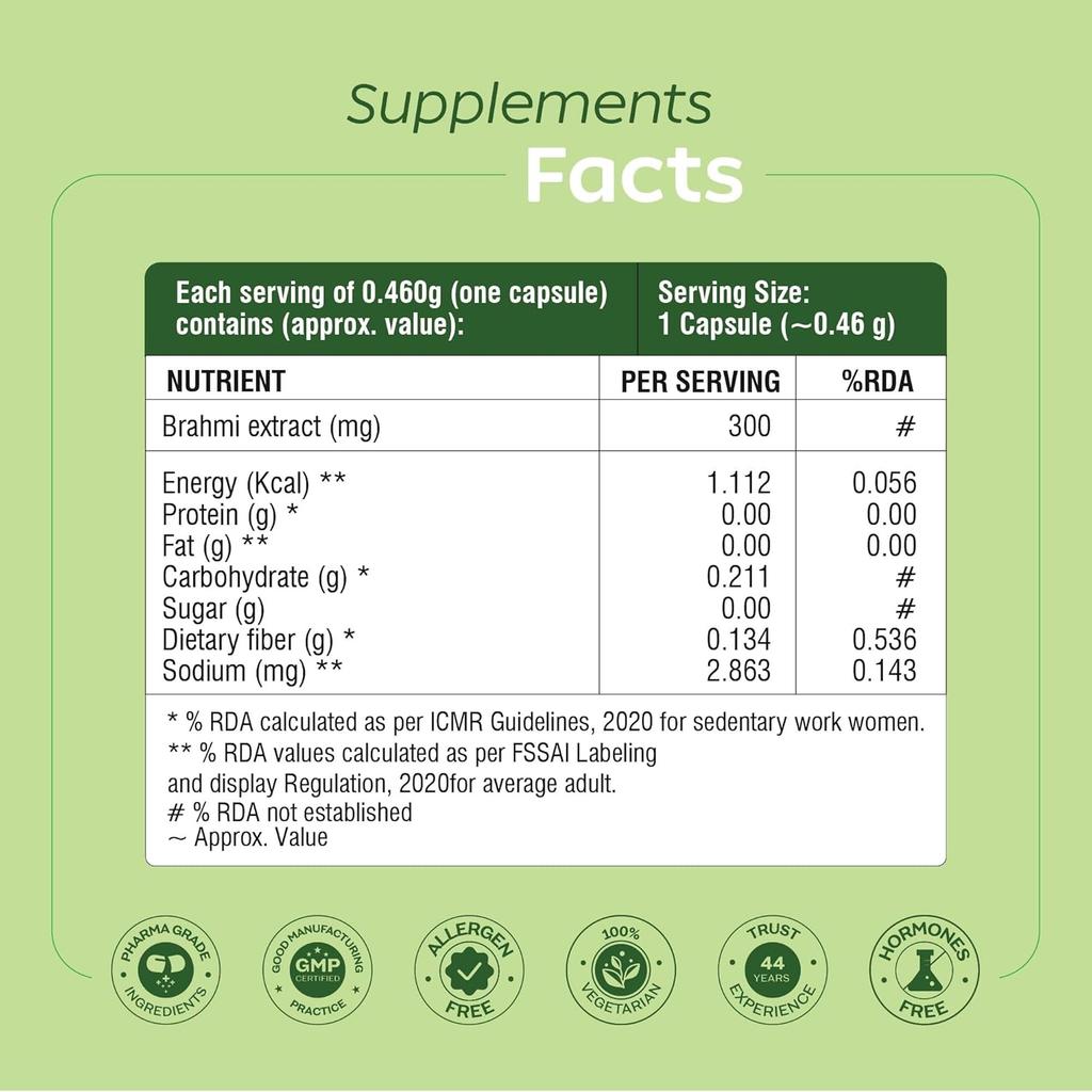 Arth Brahmi Capsules by Emcure | 30 Veg Capsules for Memory, Focus & Mental Clarity Support