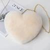 Chic plush heart shaped chain crossbody bag-stylish shoulder bag for everyday glam-durable & soft, perfect gift idea for bamboo