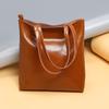 New Summer Cowhide Women's Bag Fashionable Ladies' Bag Simple Tote Bag Large Capacity Fashionable Hand Held Shopping Bag