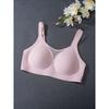 Comfortable Seamless Wirefree Push-Up Bra With Mesh Cutout Front Full Coverage Large Bust