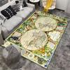 Vintage World Map Art Carpet Suitable As a Non-slip Mat for the Living Room or Bedroom Sofa