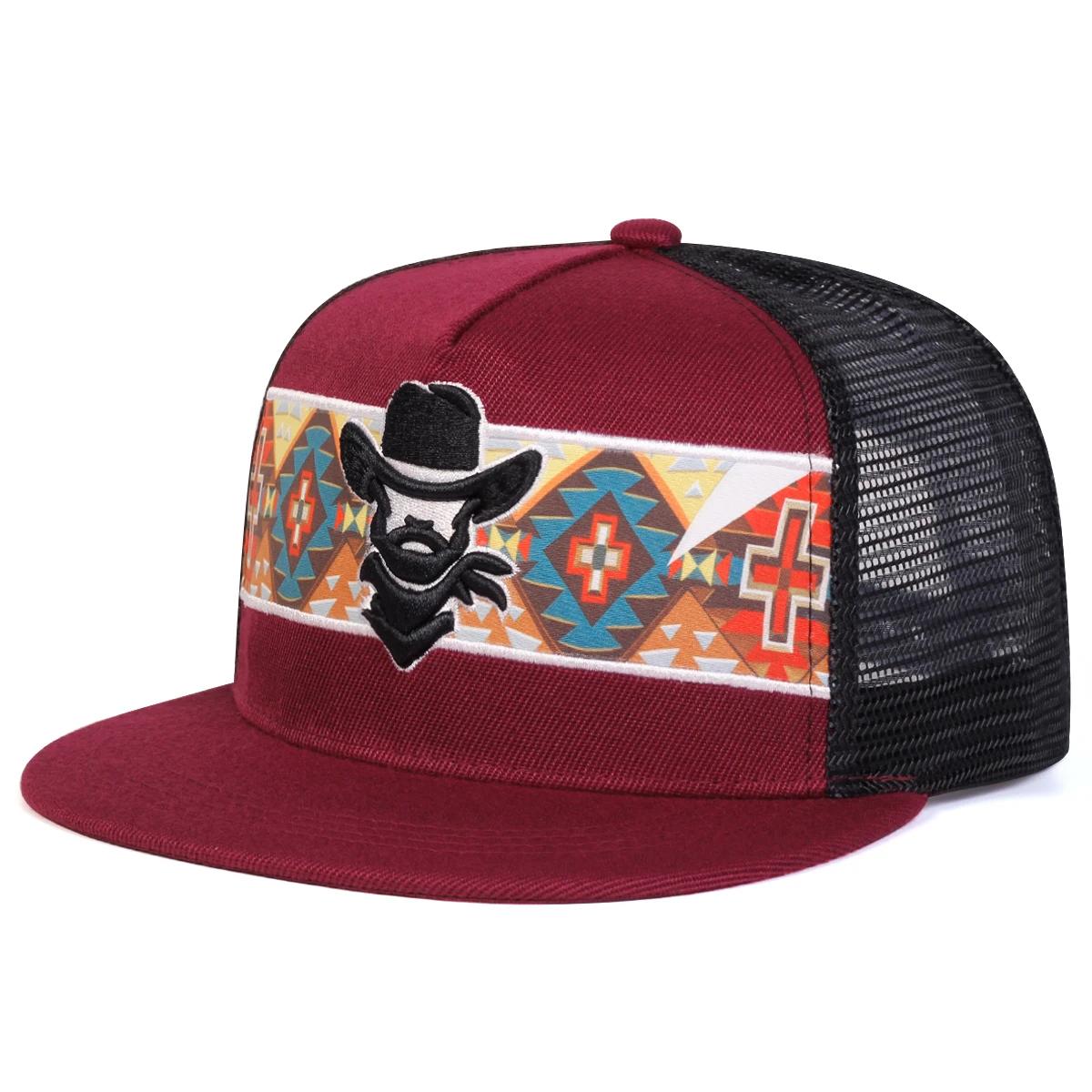 

Unisex Western Cowboy Embroidery Hip-Hop Net Hats Spring Summer Outdoor Adjustable Casual Baseball Caps Sunscreen Hat Sports Cap