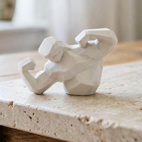 Abstrakte Muskelmann-Statue 3D-gedruckte muskulöse männliche Figur Sammlerstück Moderne Bodybuilder-Skulptur für Schreibtischdekoration Geschenke für Fitnessstudio-Leute Männer