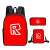 Student Schoolbag, Primary And Secondary School Student Backpack, Large Capacity, Cartoon Backpack, Satchel, Pencil Case, Three-Piece Set.