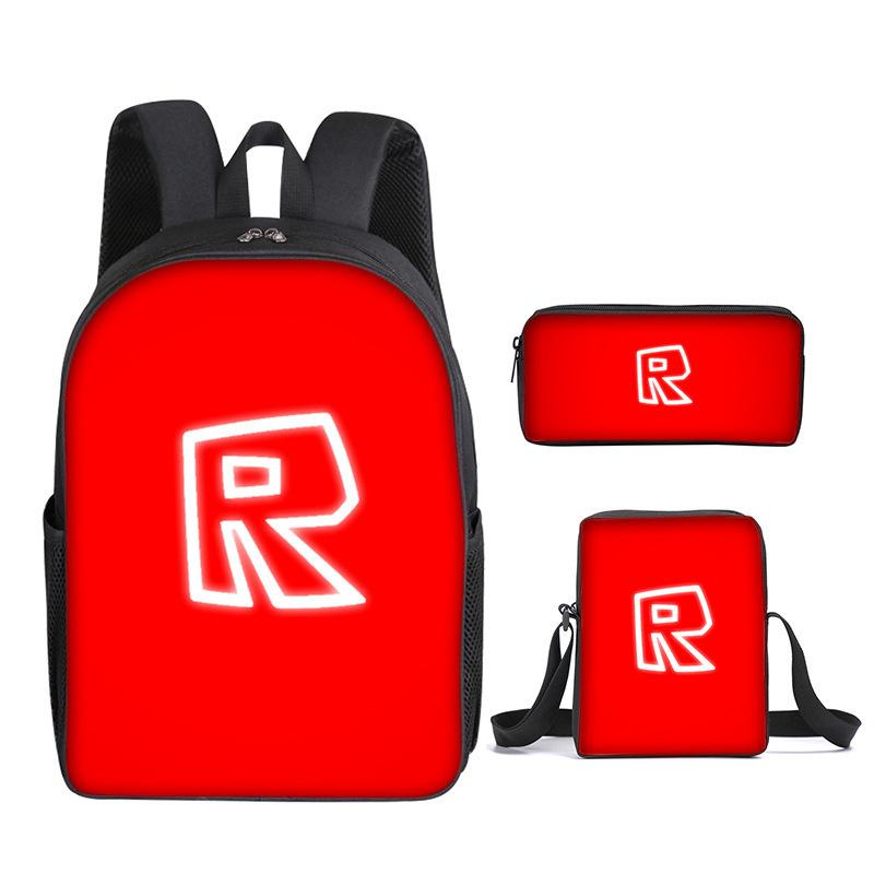Student Schoolbag, Primary And Secondary School Student Backpack, Large Capacity, Cartoon Backpack, Satchel, Pencil Case, Three-Piece Set.
