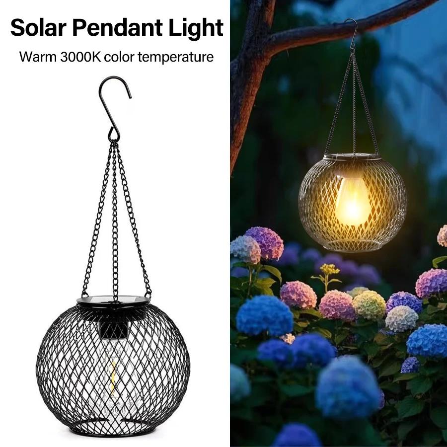 

Солнечный полый подвесной светильник, уличный фонарь для улицы, сада, двора, декоративный подвесной светильник, водонепроницаемые солнечные фонари