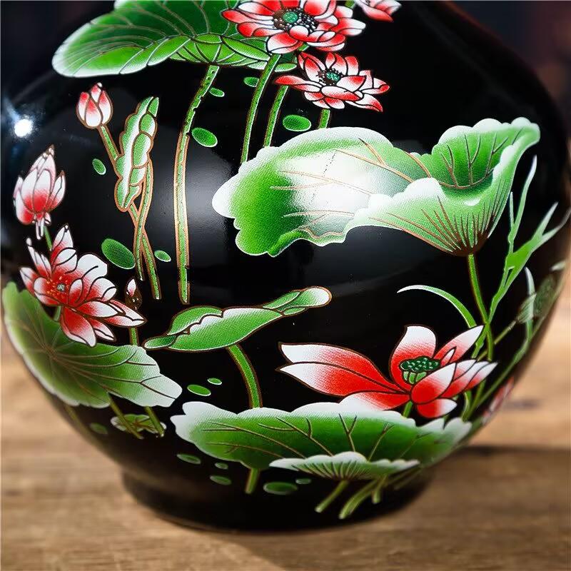 Jingdezhen Ceramic Vase Chinese Classic Porcelain Flower Pot+Base Figurines Home Furnishing Table Ornaments Crafts Decor Items