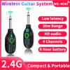 2,4 GHz 6,35 mm Wireless-Gitarrensystem 48 K/16 Bit Klangqualität Drahtloser Gitarrensender-Empfänger für E-Gitarren-Bass