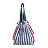 Stripes Drawstring Organizer Bag Top Handle Handheld Coin Purse Cosmetic Storage Pouch  Picnic