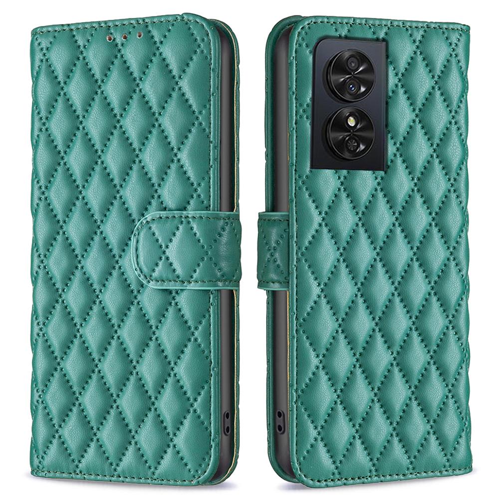 BINFEN COLOR BF Style-14 For TCL 50 SE Wallet Case Rhombus Grid PU Leather Phone Cover