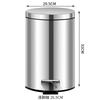 Stainless Steel Step Trash Can Kitchen Bathroom Silent Pedal Bin Round Lid