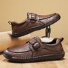 Men's Leather Shoes Slip On Casual Sneakers Flats Walking Shoes