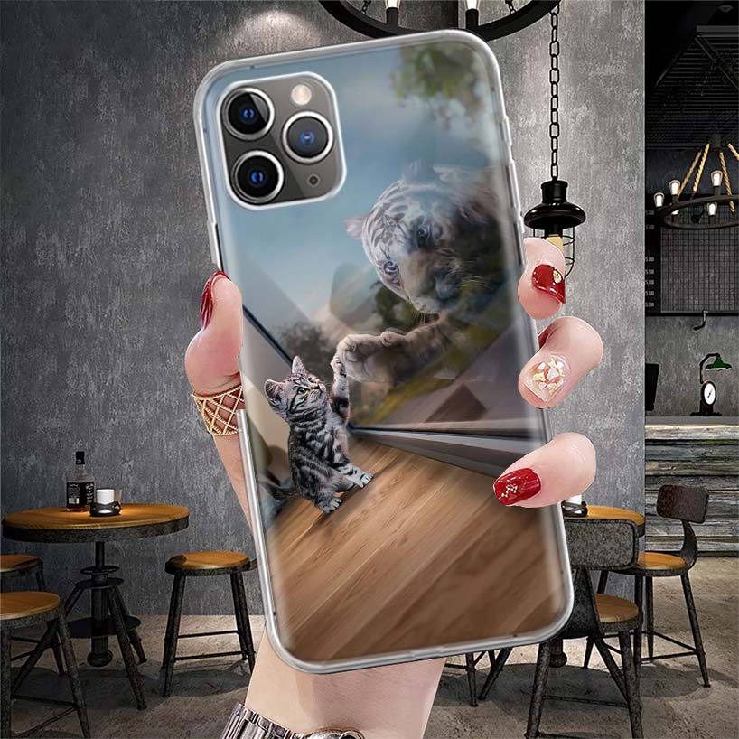 

Cool Animal Big Cat Tiger Soft Phone Case For IPhone 11 17 Air 16E 16 Pro Max 15 + 14 Plus 13 Mini 12 Apple 7 SE 8 Fundas Coque iPhone 12 Pro Max