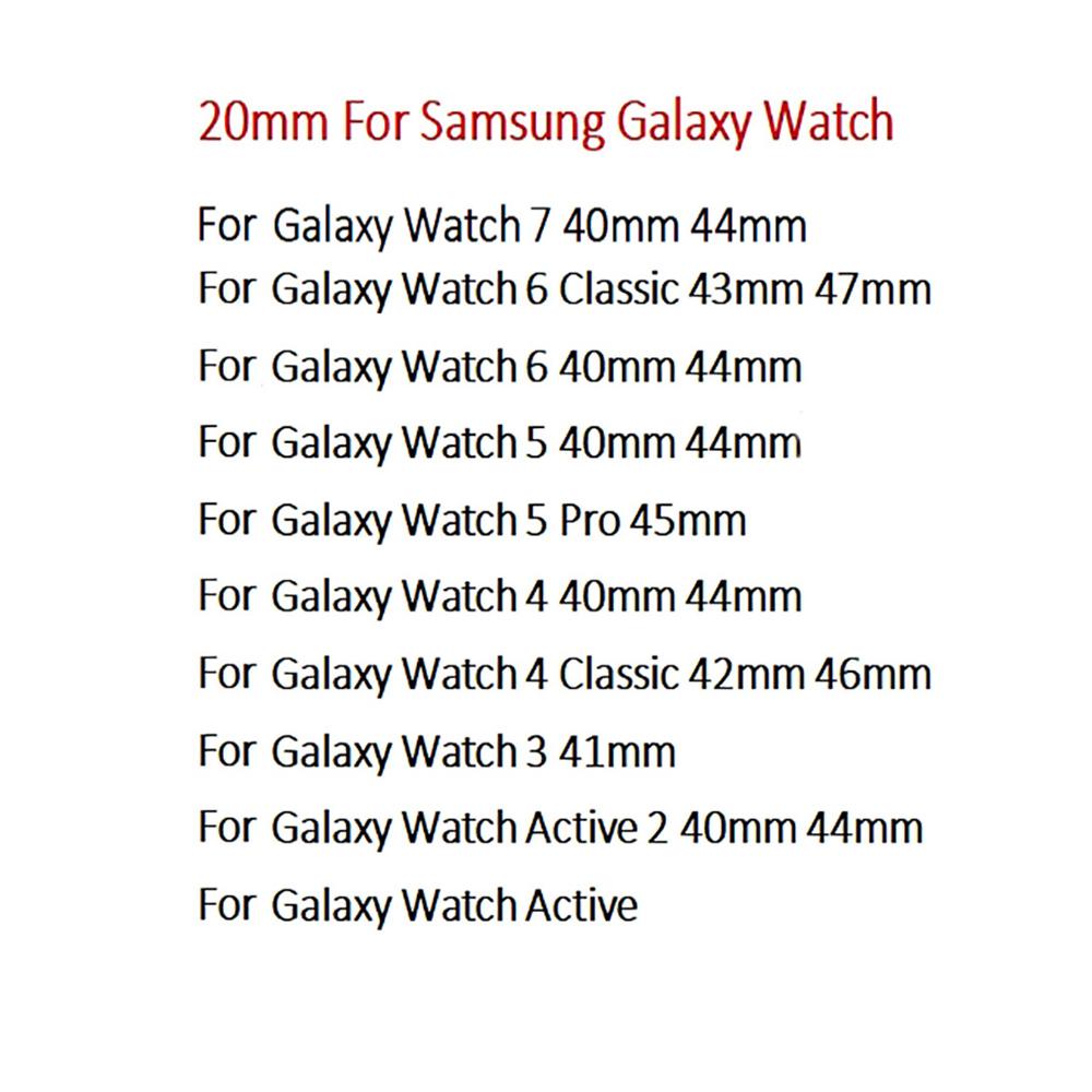 20mm Silicone Watch Strap For Samsung Galaxy Watch 7/6/5/4 44mm 40mm 5 Pro 45mm Bracelet No Gap Watch 6 Classic 47 43mm Bracelet