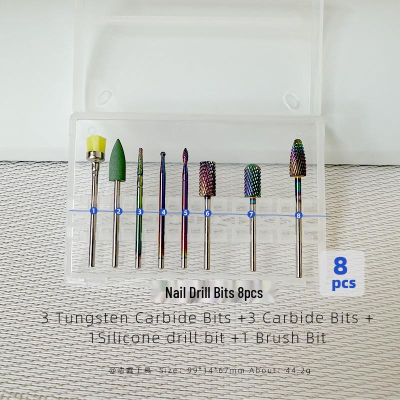 Tungsten Steel Nail Drill Set with Ceramic Grinding Heads for Cuticle Removal and Nail Polishing