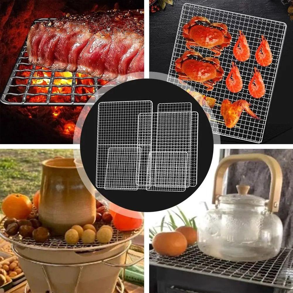 Nieprzywierająca Siatka Grillowa BBQ 40/50/60cm Ruszt do Grillowania Wielofunkcyjne Stojaki Grillowe Piekarnik