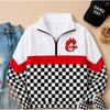 Womens 2026 Long Sleeve Polo Sweatshirt 3D Digital Print Zip-Up Loose Fit Sportswear