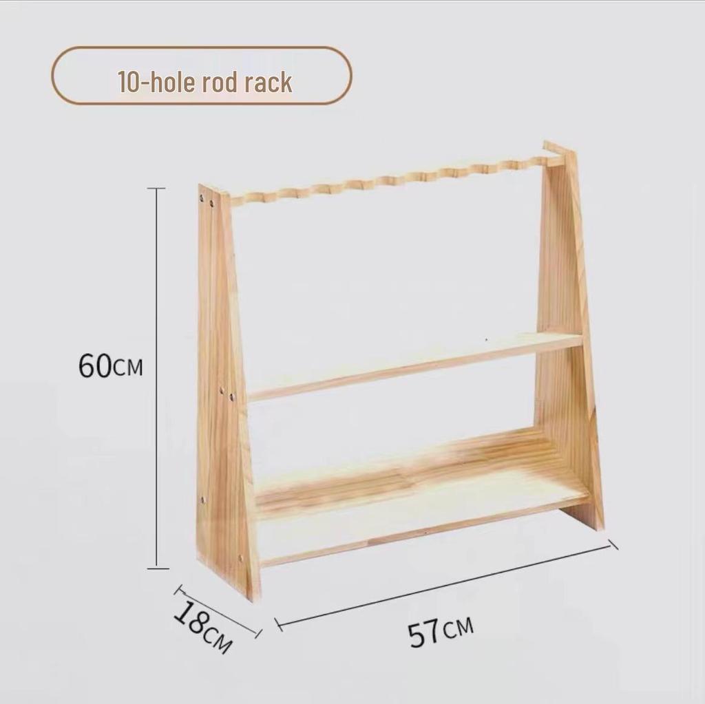 Floor-standing Multi-Purpose Rack for Pool Cues, Table Tennis Paddles, and Fishing Rods
