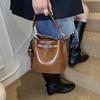 Trendy Bucket Bag Women's Armpit Bag Fashion Versatile Commuter Shoulder Oblique Span Bag Simple Casual Handbag