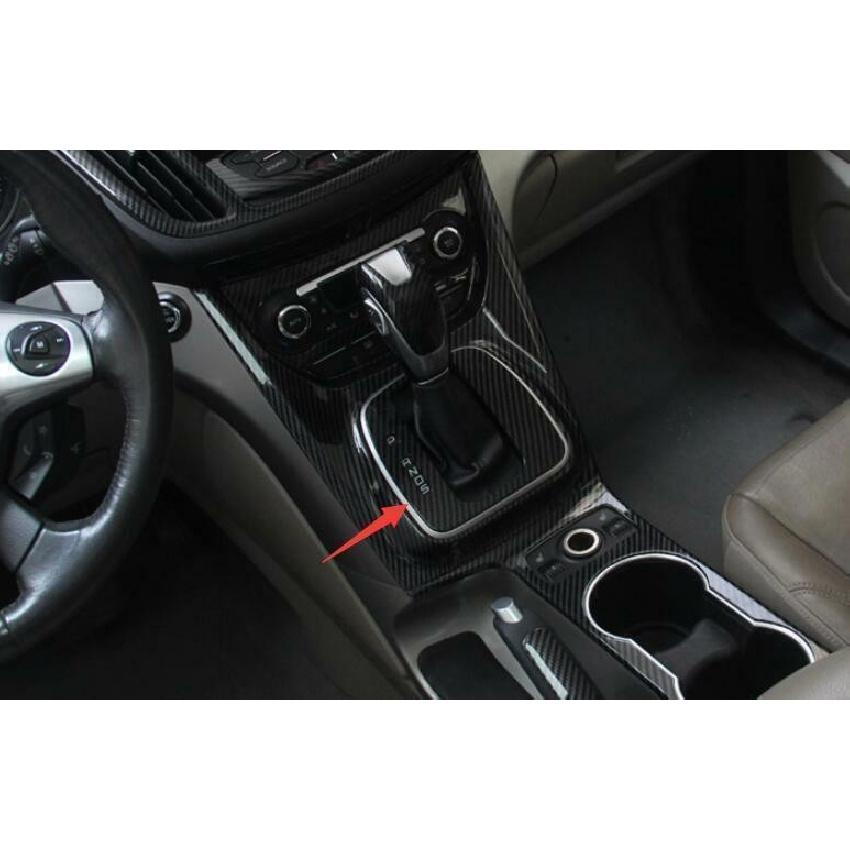 For Ford Escape Kuga 13-16 Carbon Fiber Central Console Gear Shift Frame Trim 1*