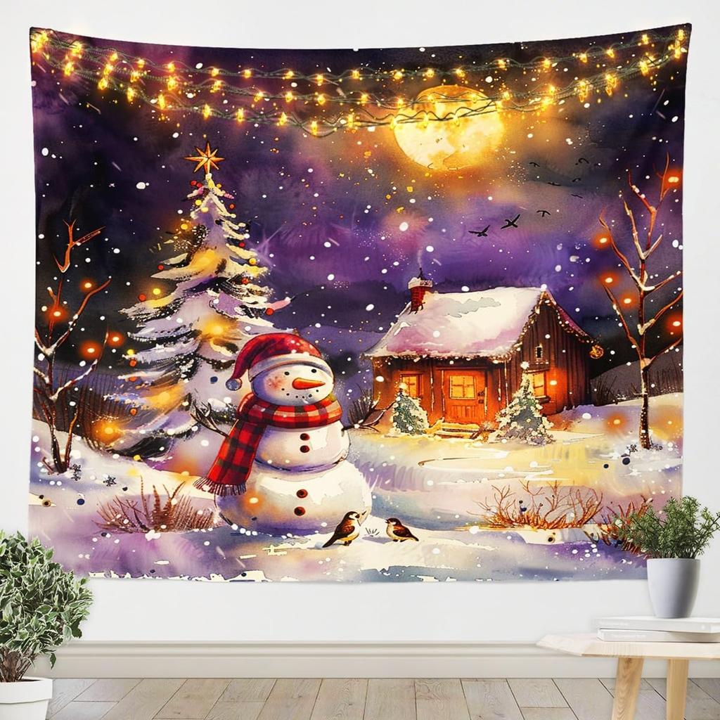Frohe Weihnachten Wandteppich Neujahr Hintergrund Wandbehang Dekoration Kamin Strümpfe Geschenke Hängestoff