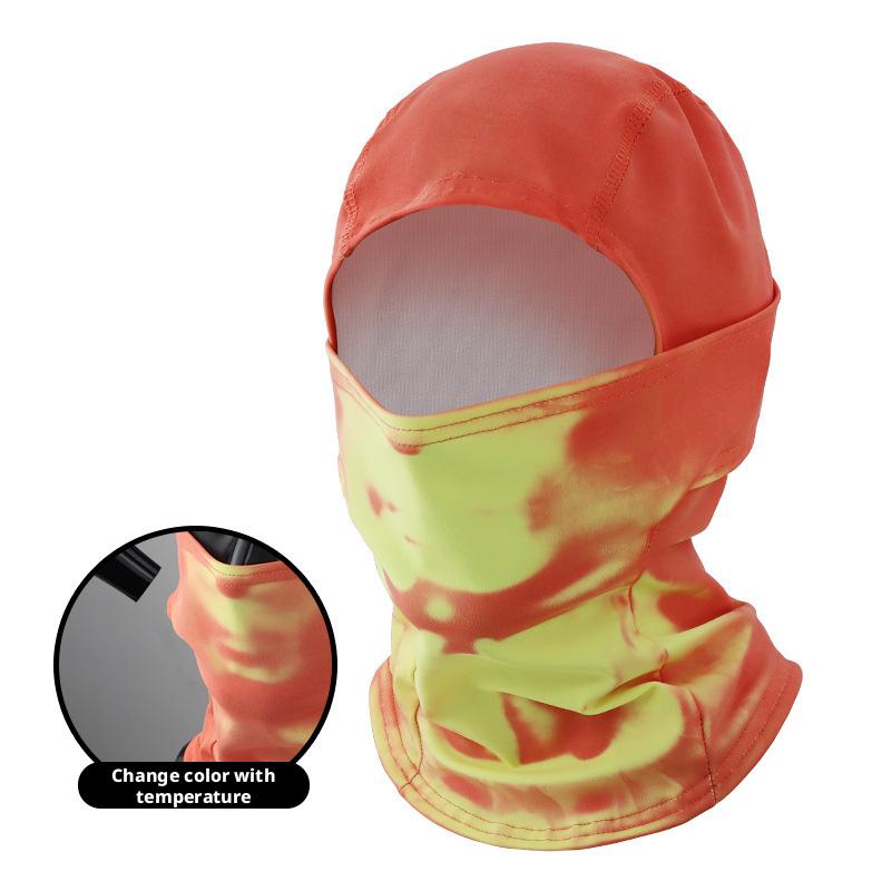 Winter Temperature Sensitive Color Changing Cycling Thermal Balaclava Windproof Face Mask Fleece Hood Motor Ski Bike Headgear