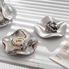 Irregular Flower Special-shaped Jewelry Storage Plate Jewelry Display Plate Electroplated Light Luxury Ceramic Pendulum Plate