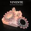 High-end Earrings, Rhodium-plated High-color Retention 5A Diamond Natural Pearls, Exaggerated Flower-set Diamond Show Earrings
