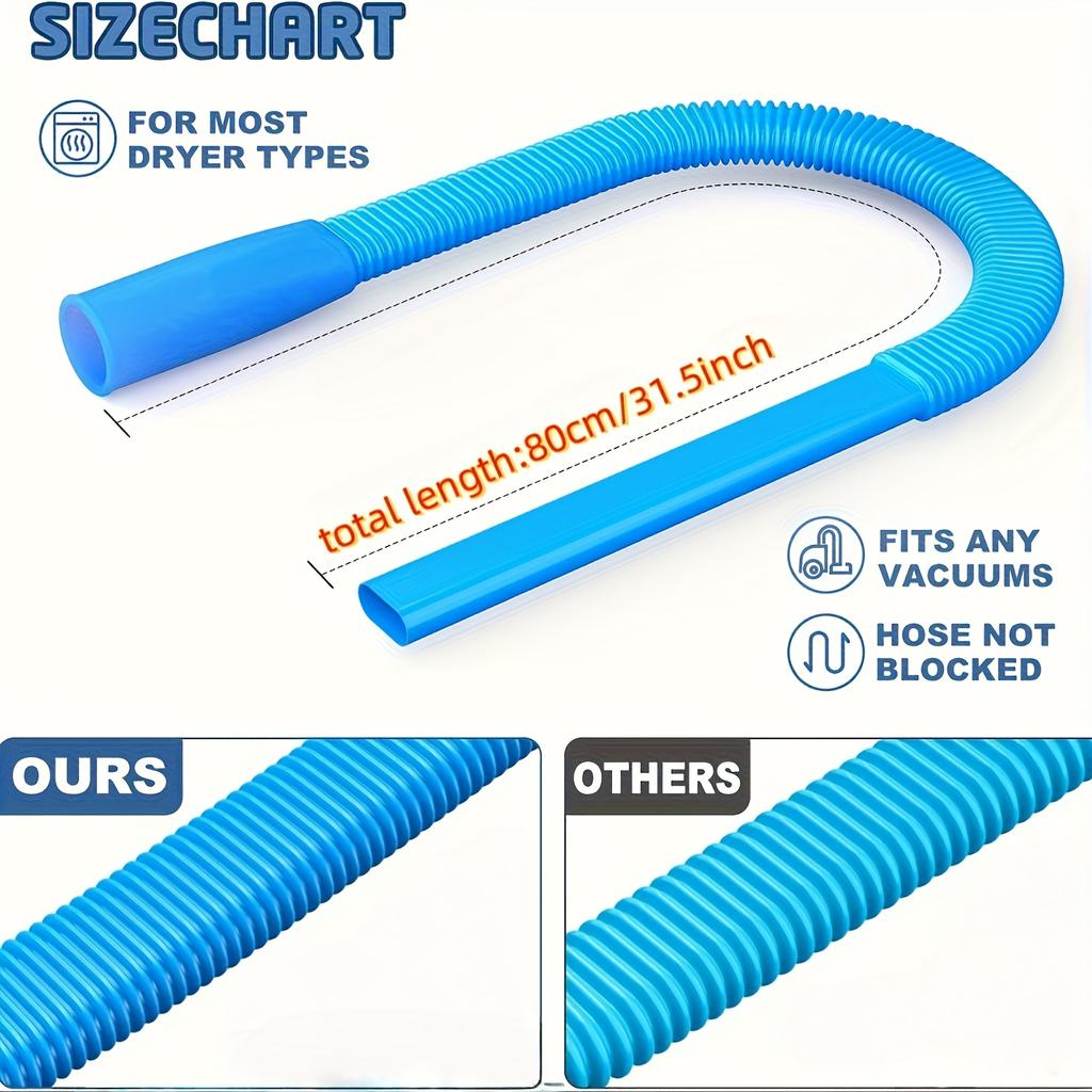 Acessório de Mangueira de Drenagem Reutilizável para Máquina de Lavar Adaptador de Vácuo Flexível Textura de Plástico para Limpeza de Espaço de Ventilação de Secadora
