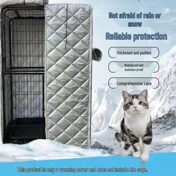 

Водонепроникний та вітрозахисний зимовий чохол для клітки для собак, котів, курей, птахів та папуг - Потовщений для захисту від холоду 71*54*126