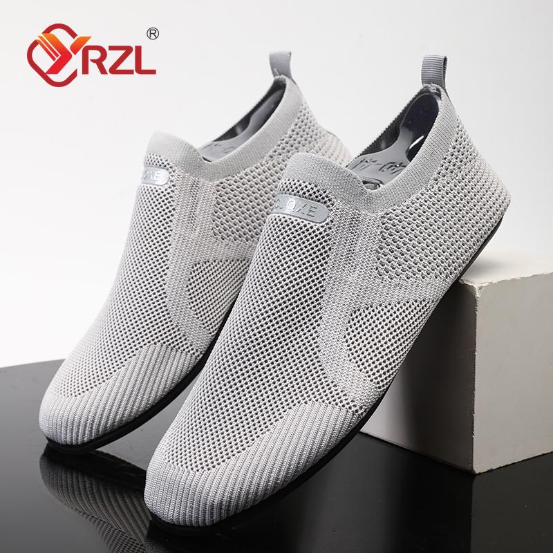 YRZL Men's Mesh Loafers Driving Moccasins High Quality Flats Walking Shoes Breathable Non Slip Brown Casual Loafers Male Shoes