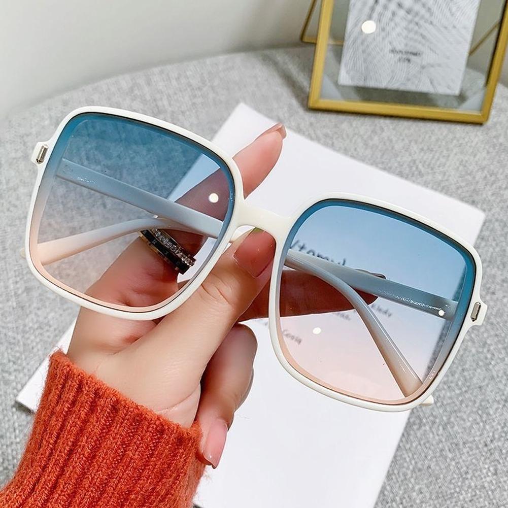 New Big Sunglasses Women Men Trendy Vintage Brand Designer Anti-UV Gradient Color Korean Version Glasses Fashion Accessories