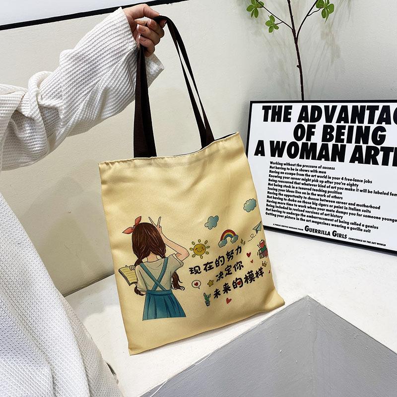Canvas Bag Schoolgirl Summer Handbag Large Capacity Canvas Bag Large Capacity Shoulder Bag