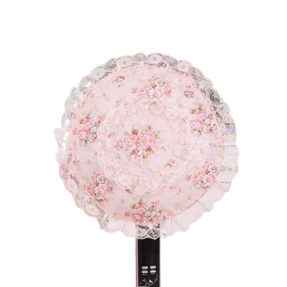 All-inclusive Fan Dust Cover Round Floral Floor Fan Covers Protective Dust Cover Bedroom