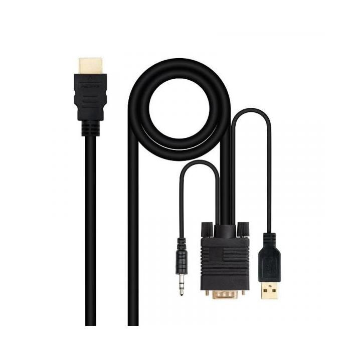 Convertisseur Nanocable HDMI Vers VGA-Jack-UBS, 1,8 M