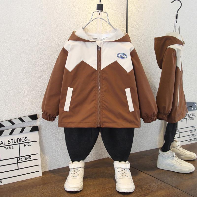 2025 Boys' Stylish Korean Trench Coat - Small & Medium Sizes, Spring Wear