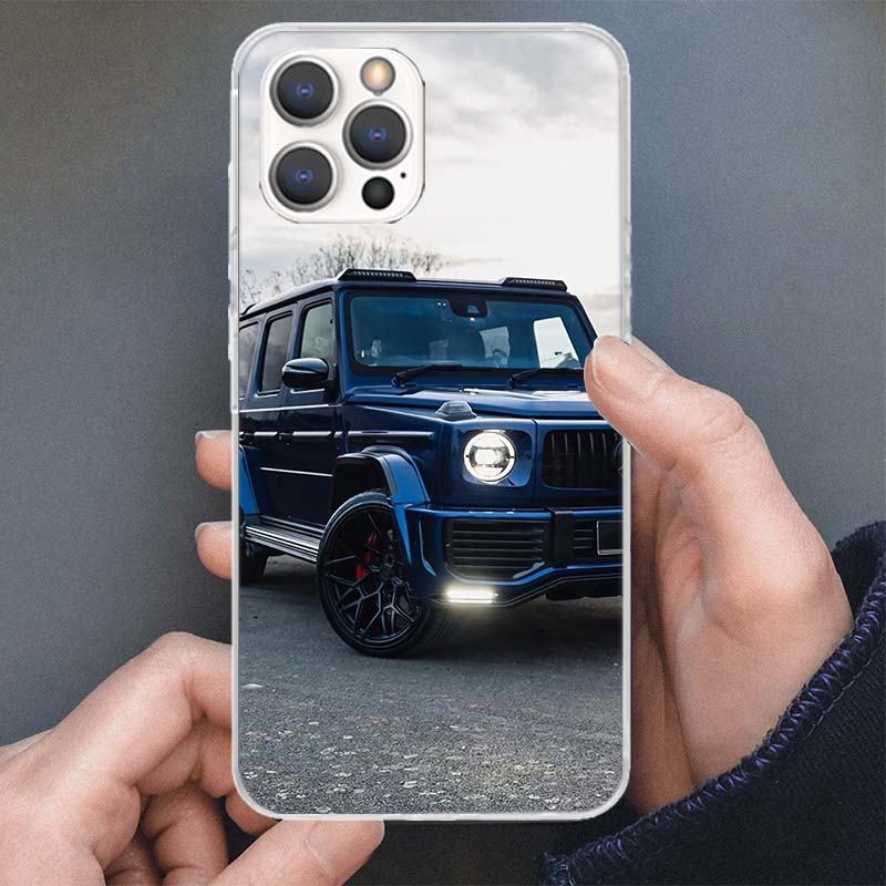 Black Sport Cars Male Men G63 Phone Case For Apple iPhone 16 15 14 13 12 11 Pro Max Mini XS XR X 7 Plus 8 + SE Soft Silicone Pri