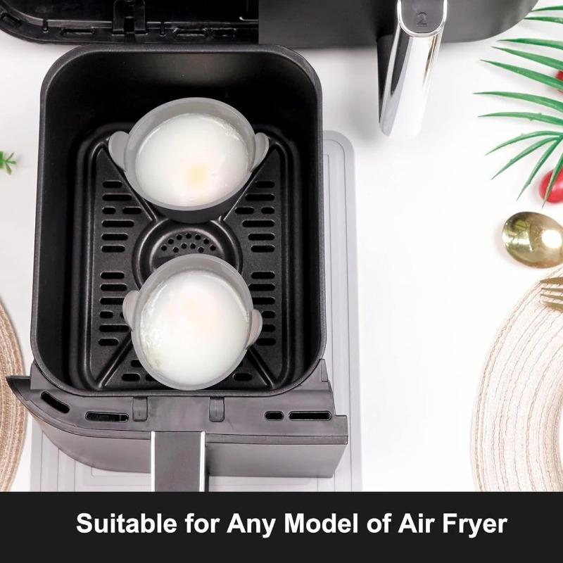 1Pc Silicone Air Fryer Egg Moulds Reusable Air Fryer Egg Non Stick Baking Pan Egg Cake Pans for Baking Bun Pan Accessories