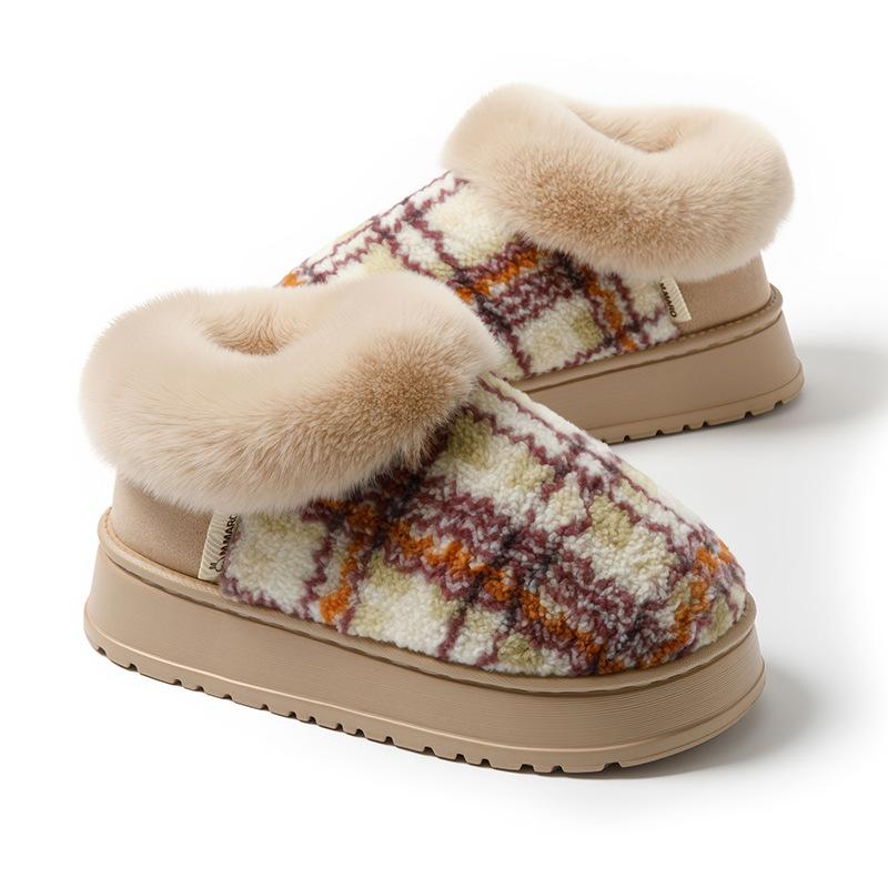 

Cotton slippers women s winter new indoor home bag and thick-soled warm plush cotton shoes 36/37 yards