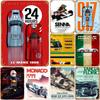 Cars Racing Metal Tin Signs Vintage Senna Mille Miglia Le Mans 1966 Auto Wall Art Posters for Man Cave Cafe Bars Pubs Decorat