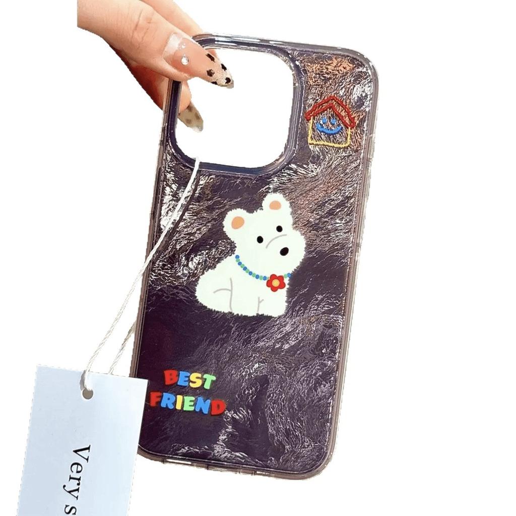 Double Layer IMD Transparent Phone Case for Apple 16 Phone Case for Apple 14pro Phone Protective Case Cute Cartoon