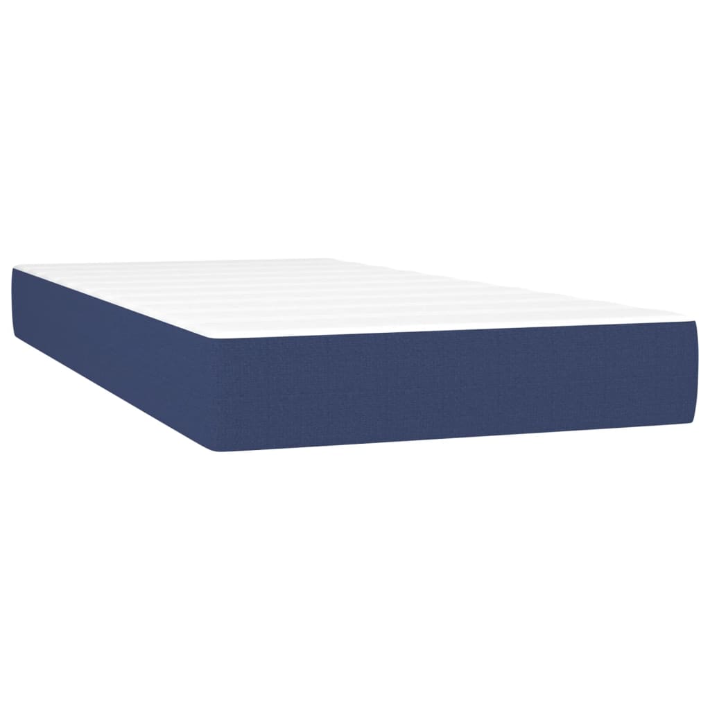 Box Spring Bed with Mattress Blue 100x200 cm Fabric