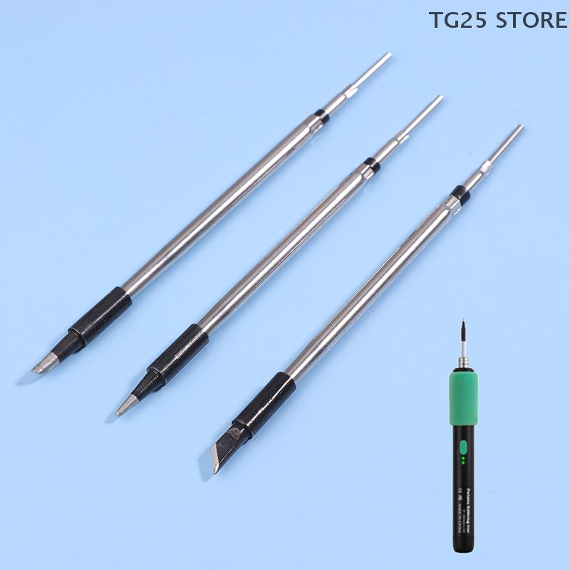 1Pc Stainless Steel Ceramic Heating Core Soldering Iron Tip Blade Tip Horseshoe Tip Round Pointed Soldering Iron Tool
