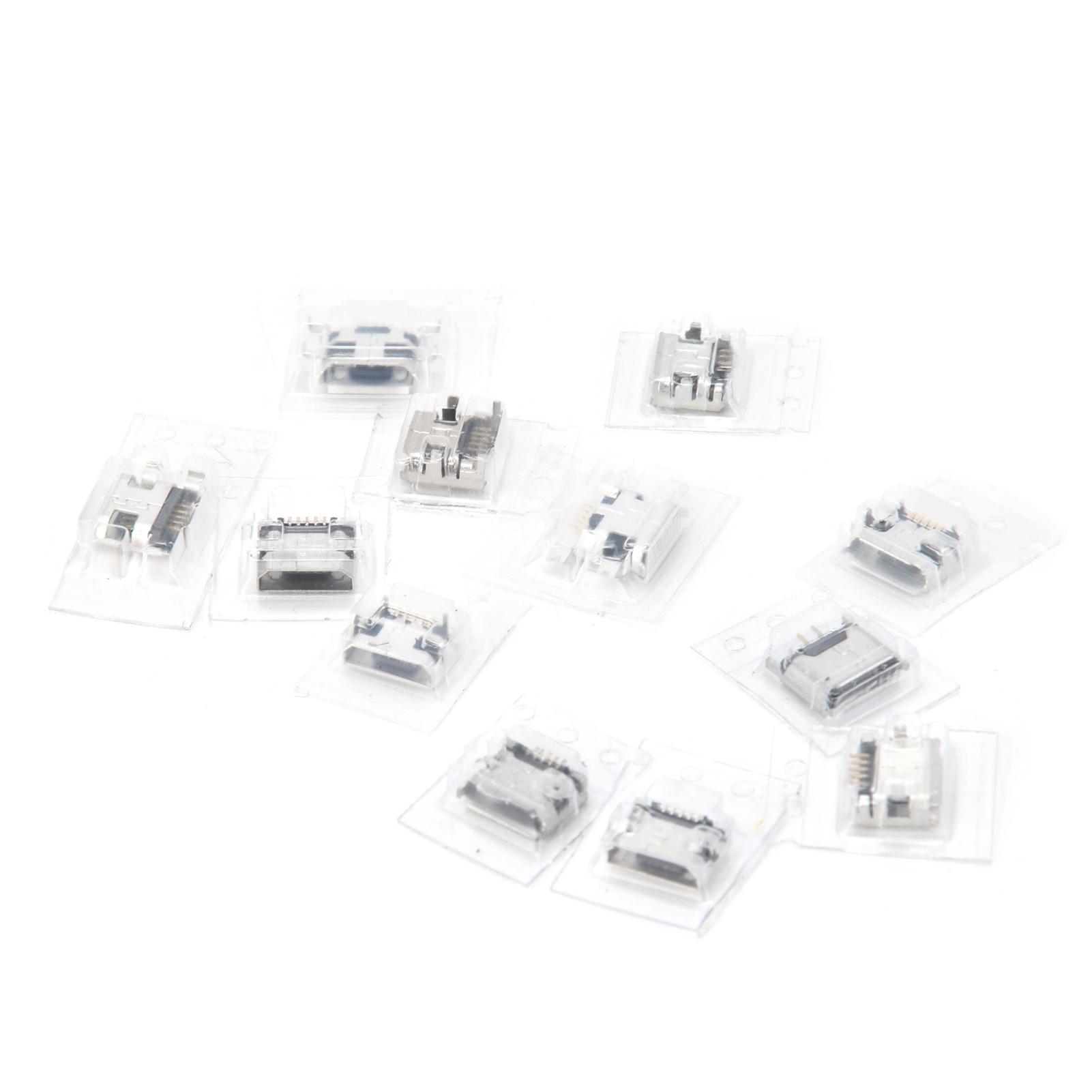 

12Pcs Mini USB Connector Stainless Steel Jack Repair Replacement Adapter Electrical Supplies
