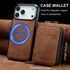 Custodia in Pelle 2 in 1 Staccabile Magnetica con Cerniera e Porta Carte per iPhone 17 Pro Max 16 Plus 15 14 13 12 Per Copertura Borsa Magsafe