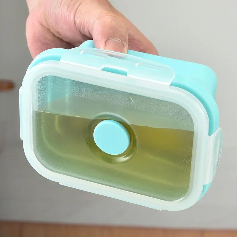 Collapsible Silicone Lunch Box Portable Bento Box Food Storage Containers Household Outdoor Dinnerware Microwavable Lunchbox